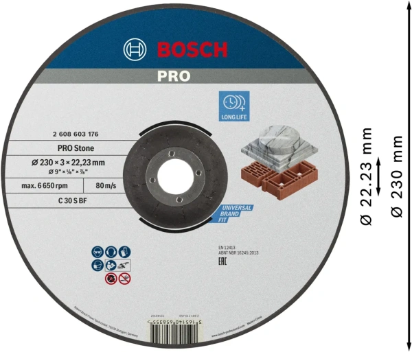 PRO Stone Bonded Cutting Disc 230x3.0