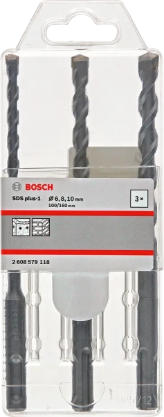 SDS plus-1 Drill Bit 6mm 8mm 10mm  3 Pcs