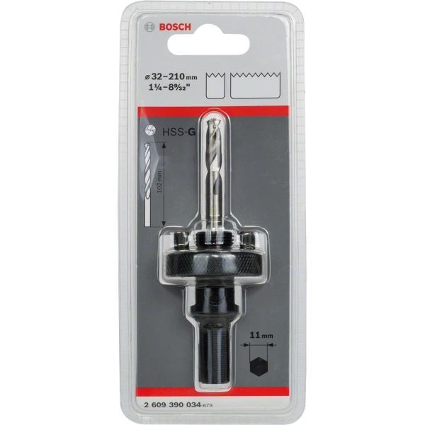 Hexagon socket adapter for 32 - 210 mm hole saws